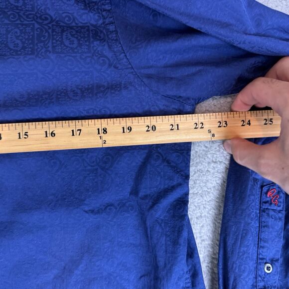 Robert Graham Shirt Mens M Blue Paisley Long Sleeve Button Up Cotton‎ Flip Cuff - Picture 5 of 10